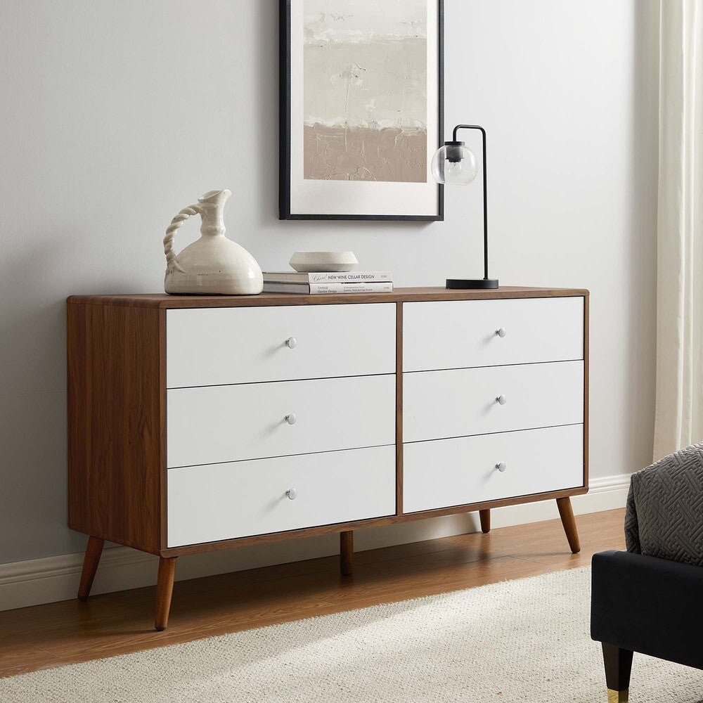 MOD-7022-WAL-WHI Transmit 60" Dresser by Modway