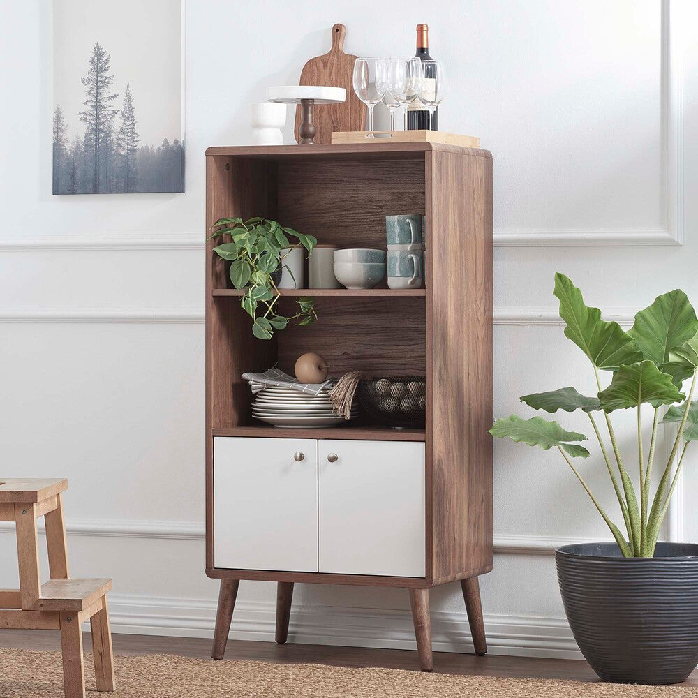 EEI-6230-WAL-WHI Transmit Display Cabinet Bookshelf by Modway