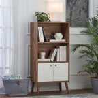 EEI-6230-WAL-WHI Transmit Display Cabinet Bookshelf by Modway