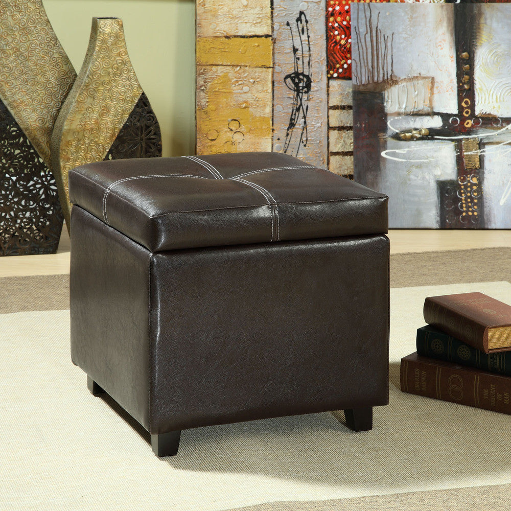EEI-814-BRN Treasure Upholstered Vinyl Ottoman by Modway