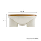 EEI-6964-NAT-IVO Tridome Round Boucle Upholstered Storage Coffee Table by Modway