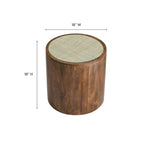 EEI-7085-WAL Truett Round Wood Rattan Side Table by Modway