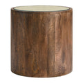 Modway EEI-7085-WAL Truett Round Wood Rattan Side Table Walnut