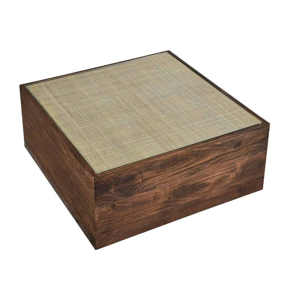 EEI-7086-WAL Truett Square Wood Rattan Coffee Table by Modway