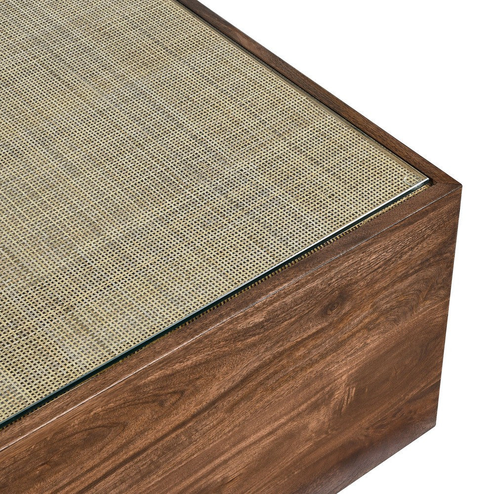 EEI-7086-WAL Truett Square Wood Rattan Coffee Table by Modway