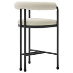 Modway Turin Curved Back Boucle and Metal Counter Stool by Modway-EEI-7226-BLK-PRL