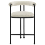 Modway Turin Curved Back Boucle and Metal Counter Stool by Modway-EEI-7226-BLK-PRL