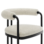 Modway Turin Curved Back Boucle and Metal Counter Stool by Modway-EEI-7226-BLK-PRL
