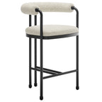 Modway Turin Curved Back Boucle and Metal Counter Stool by Modway-EEI-7226-BLK-PRL