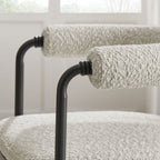 Modway Turin Curved Back Boucle and Metal Dining Accent Chair by Modway-EEI-7225-BLK-PRL