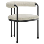 Modway EEI-7225-BLK-PRL Turin Curved Back Boucle and Metal Dining Accent Chair Black Pearl