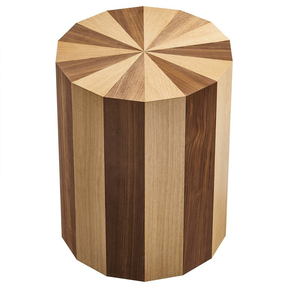 EEI-6952-OAK-WAL Twirl Two-Toned Wood Veneer Side Table by Modway