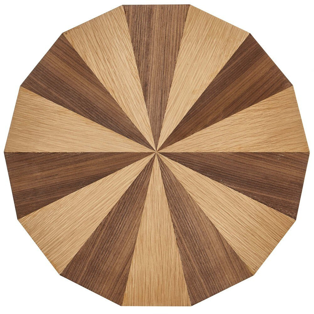 EEI-6952-OAK-WAL Twirl Two-Toned Wood Veneer Side Table by Modway