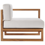 EEI-4256-NAT-WHI-SET Upland 2-Piece Outdoor Patio Teak Wood Sectional Sofa Loveseat by Modway
