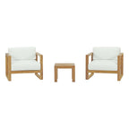 EEI-3119-NAT-WHI-SET Upland 3 Piece Outdoor Patio Teak Set by Modway