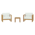 Modway EEI-3119-NAT-WHI-SET Upland 3 Piece Outdoor Patio Teak Set Natural White