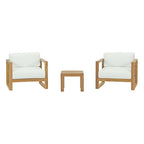 Modway EEI-3119-NAT-WHI-SET Upland 3 Piece Outdoor Patio Teak Set Natural White