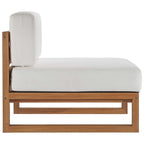 EEI-4254-NAT-WHI-SET Upland 3-Piece Outdoor Patio Teak Wood Sectional Sofa Set by Modway