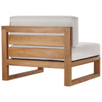 EEI-4254-NAT-WHI-SET Upland 3-Piece Outdoor Patio Teak Wood Sectional Sofa Set by Modway