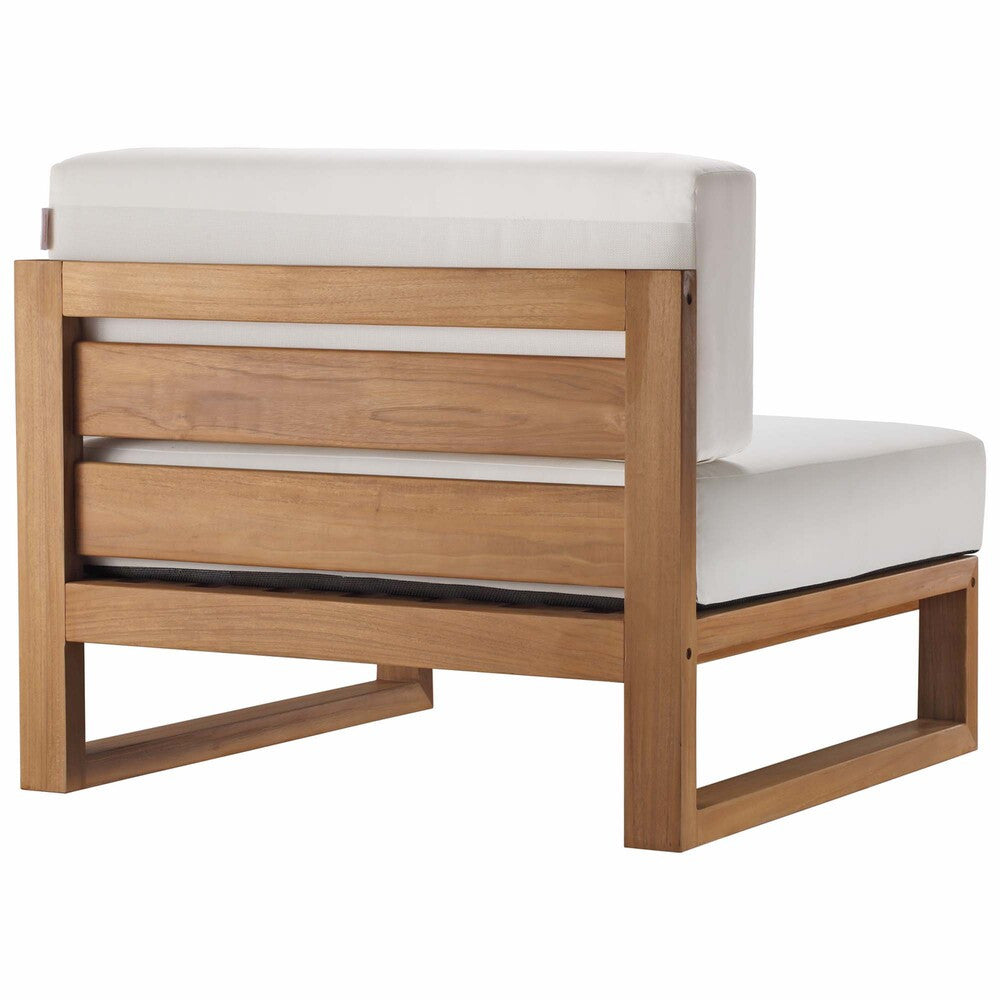 EEI-4254-NAT-WHI-SET Upland 3-Piece Outdoor Patio Teak Wood Sectional Sofa Set by Modway