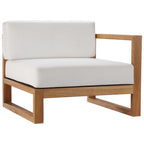 EEI-4255-NAT-WHI-SET Upland 3-Piece Outdoor Patio Teak Wood Sectional Sofa Set by Modway