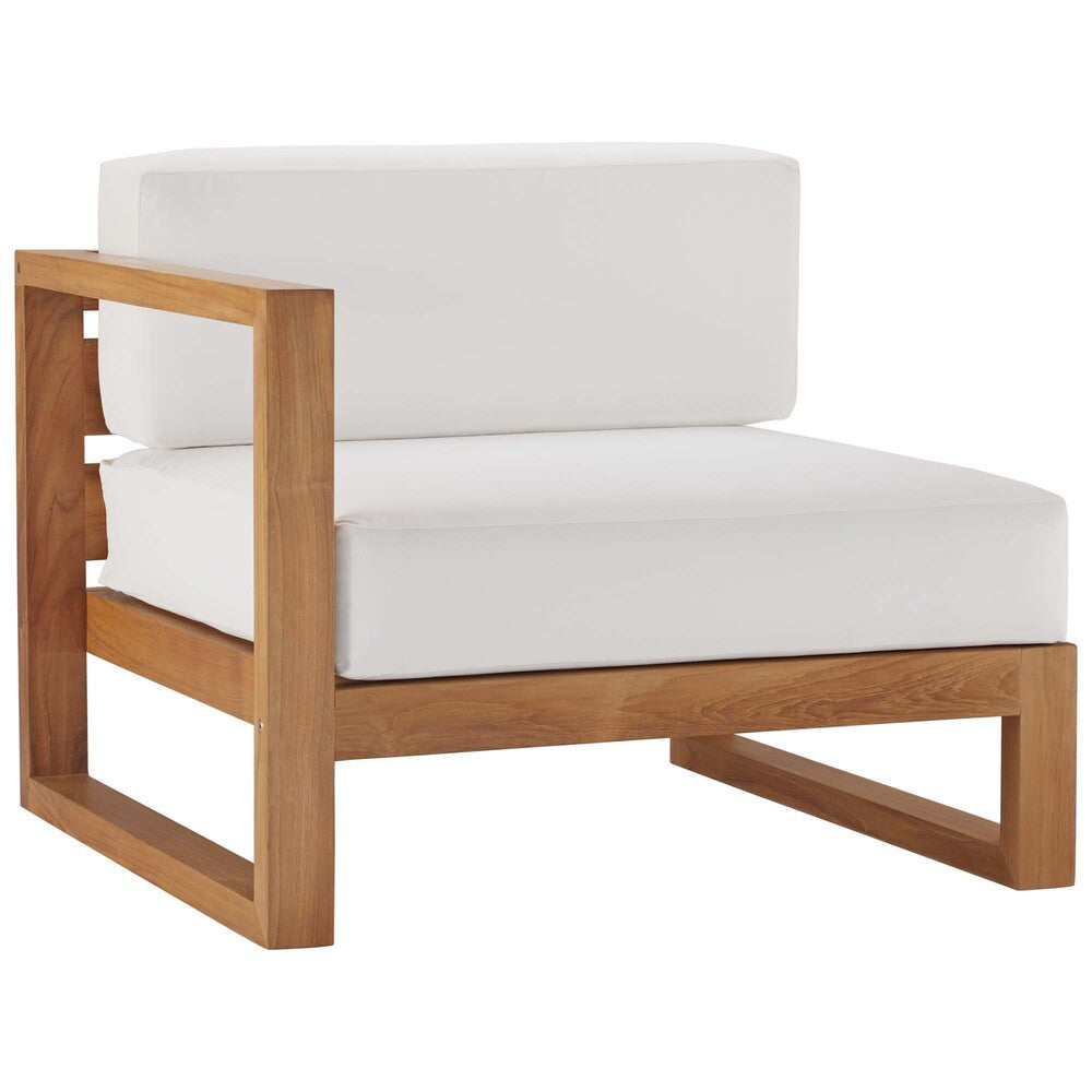 EEI-4257-NAT-WHI-SET Upland 4-Piece Outdoor Patio Teak Wood Furniture Set by Modway