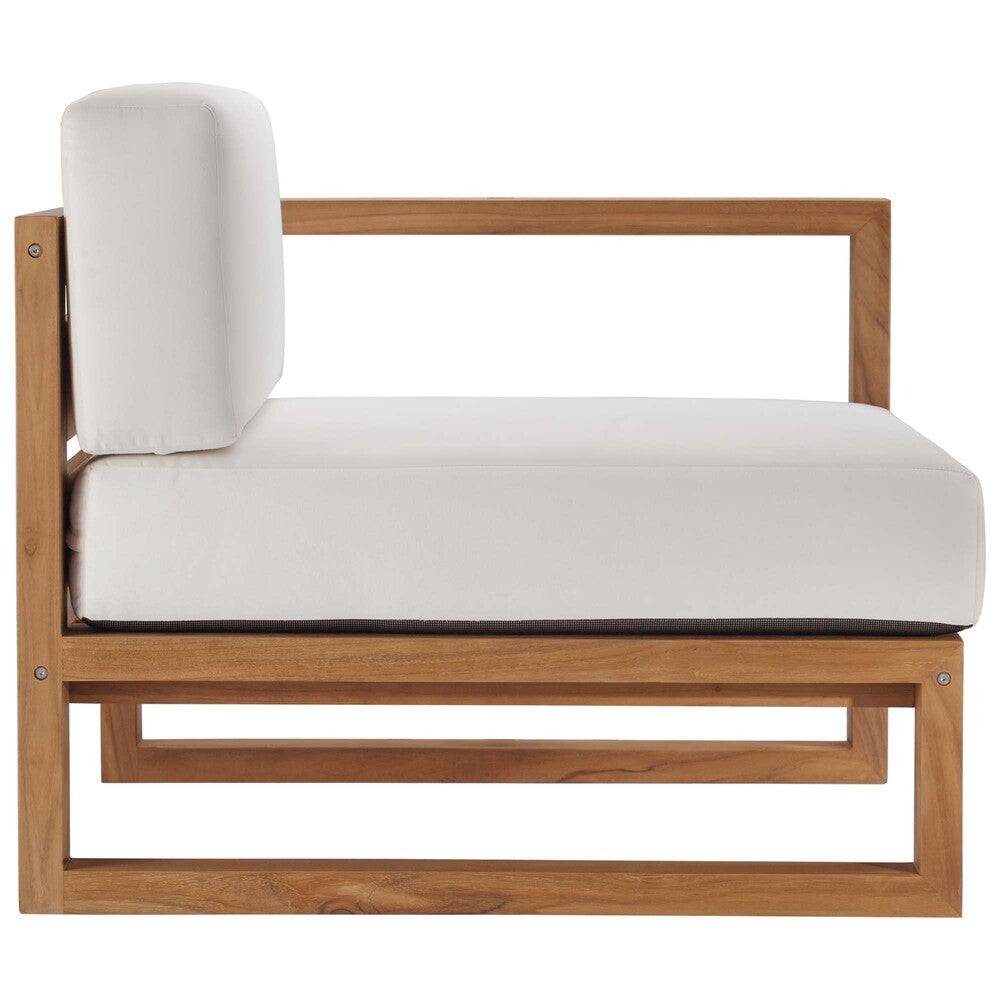 EEI-4257-NAT-WHI-SET Upland 4-Piece Outdoor Patio Teak Wood Furniture Set by Modway
