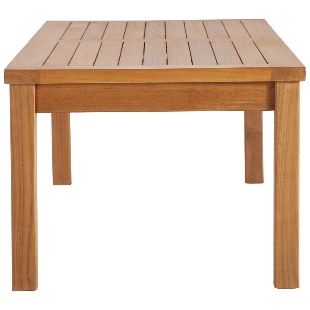 EEI-4257-NAT-WHI-SET Upland 4-Piece Outdoor Patio Teak Wood Furniture Set by Modway
