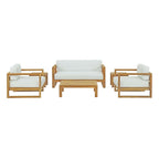 EEI-3118-NAT-WHI-SET Upland 6 Piece Outdoor Patio Teak Set by Modway