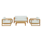 Modway EEI-3118-NAT-WHI-SET Upland 6 Piece Outdoor Patio Teak Set Natural White