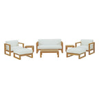 EEI-3117-NAT-WHI-SET Upland 8 Piece Outdoor Patio Teak Set by Modway