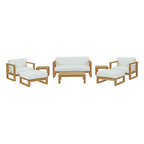 Modway EEI-3117-NAT-WHI-SET Upland 8 Piece Outdoor Patio Teak Set Natural White