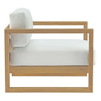 EEI-2706-NAT-WHI Upland Outdoor Patio Teak Armchair by Modway