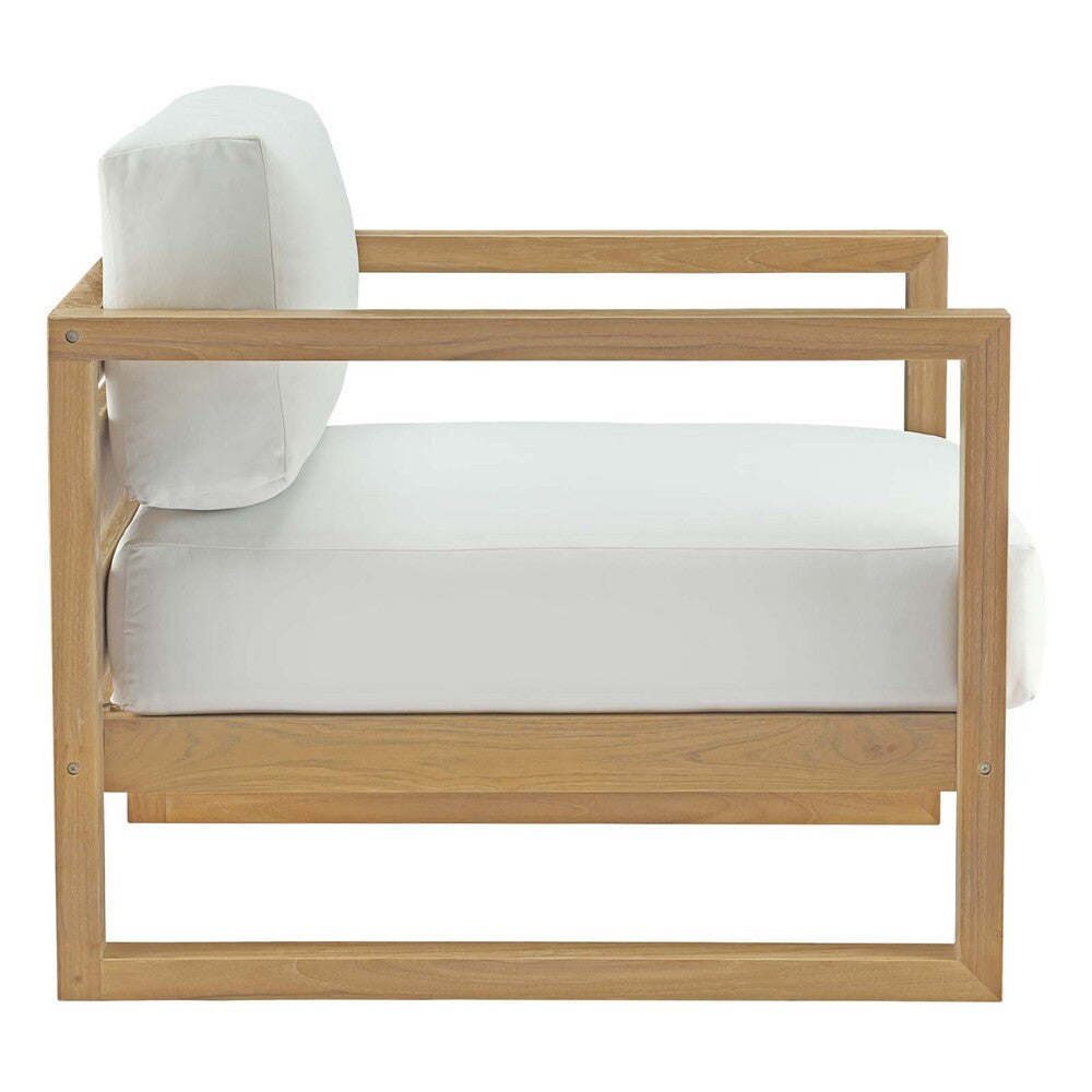 EEI-2706-NAT-WHI Upland Outdoor Patio Teak Armchair by Modway