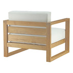 EEI-2706-NAT-WHI Upland Outdoor Patio Teak Armchair by Modway