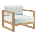 EEI-2706-NAT-WHI Upland Outdoor Patio Teak Armchair by Modway