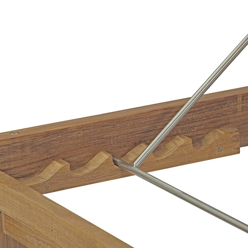 EEI-2711-NAT-WHI Upland Outdoor Patio Teak Chaise by Modway