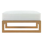 EEI-2708-NAT-WHI Upland Outdoor Patio Teak Ottoman by Modway