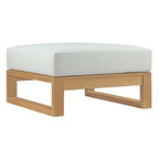 EEI-2708-NAT-WHI Upland Outdoor Patio Teak Ottoman by Modway