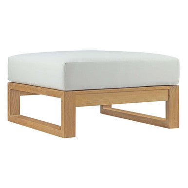Modway EEI-2708-NAT-WHI Upland Outdoor Patio Teak Ottoman Natural White
