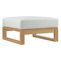 Modway EEI-2708-NAT-WHI Upland Outdoor Patio Teak Ottoman Natural White