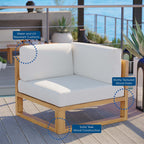 EEI-4126-NAT-WHI Upland Outdoor Patio Teak Wood Corner Chair by Modway