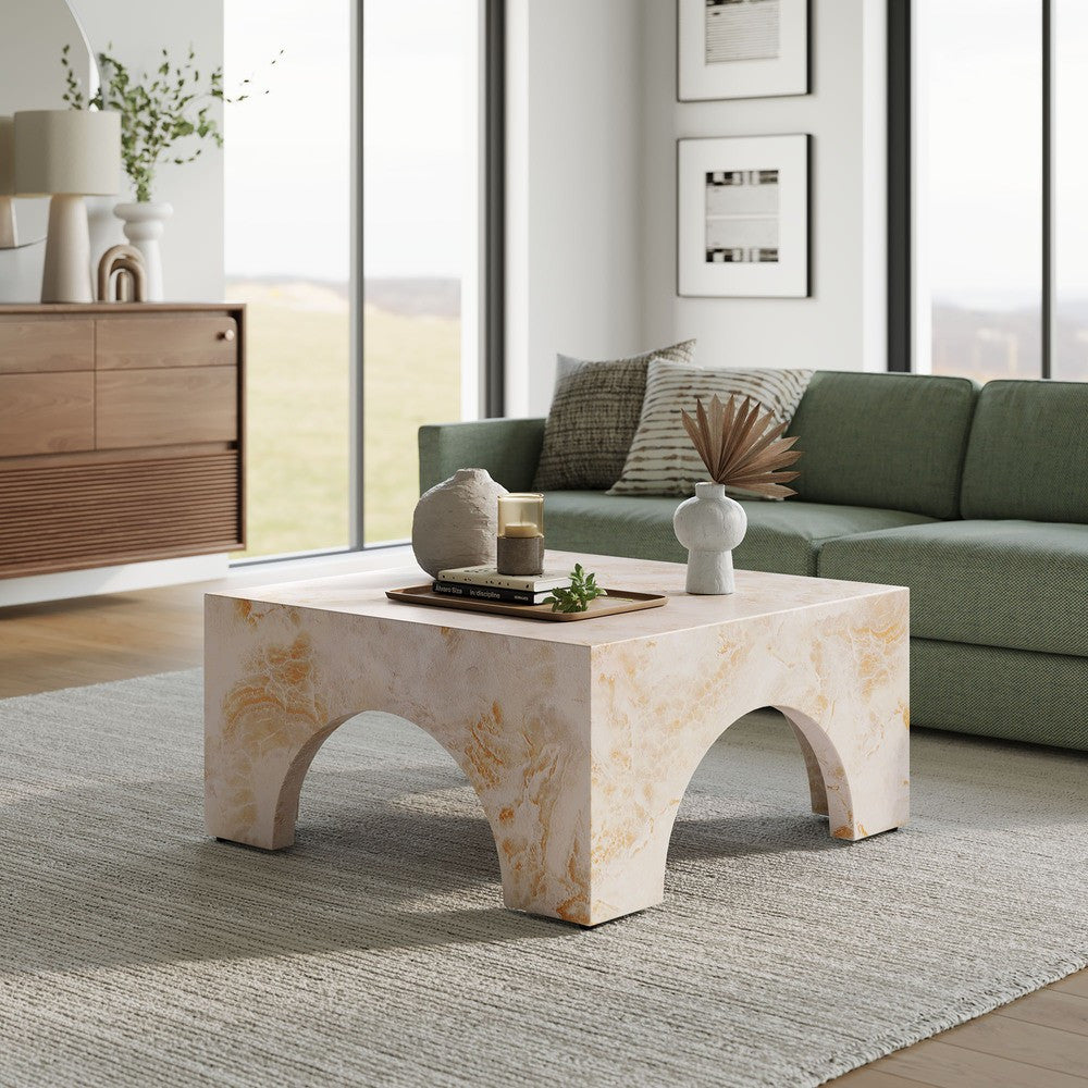 EEI-7097 Valen Indoor - Outdoor Patio Arched Concrete Coffee Table by Modway