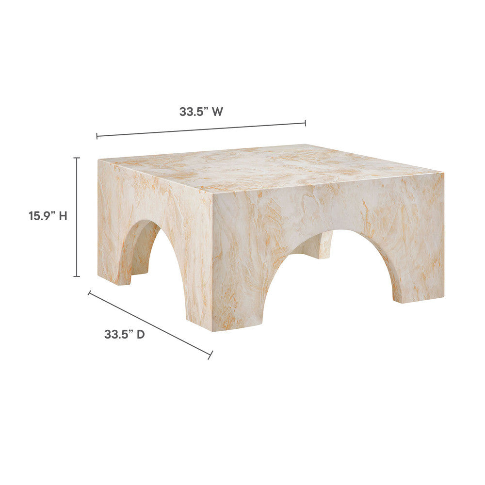 EEI-7097 Valen Indoor - Outdoor Patio Arched Concrete Coffee Table by Modway