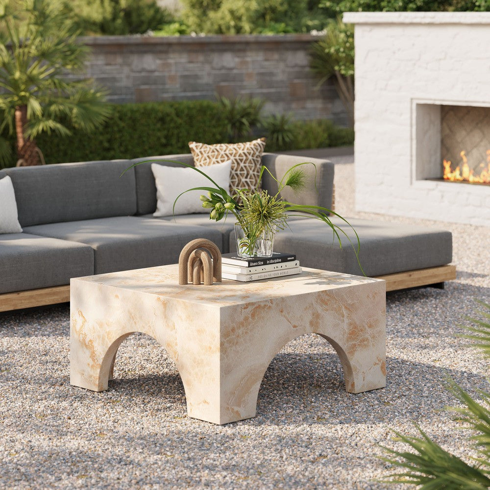 EEI-7097 Valen Indoor - Outdoor Patio Arched Concrete Coffee Table by Modway