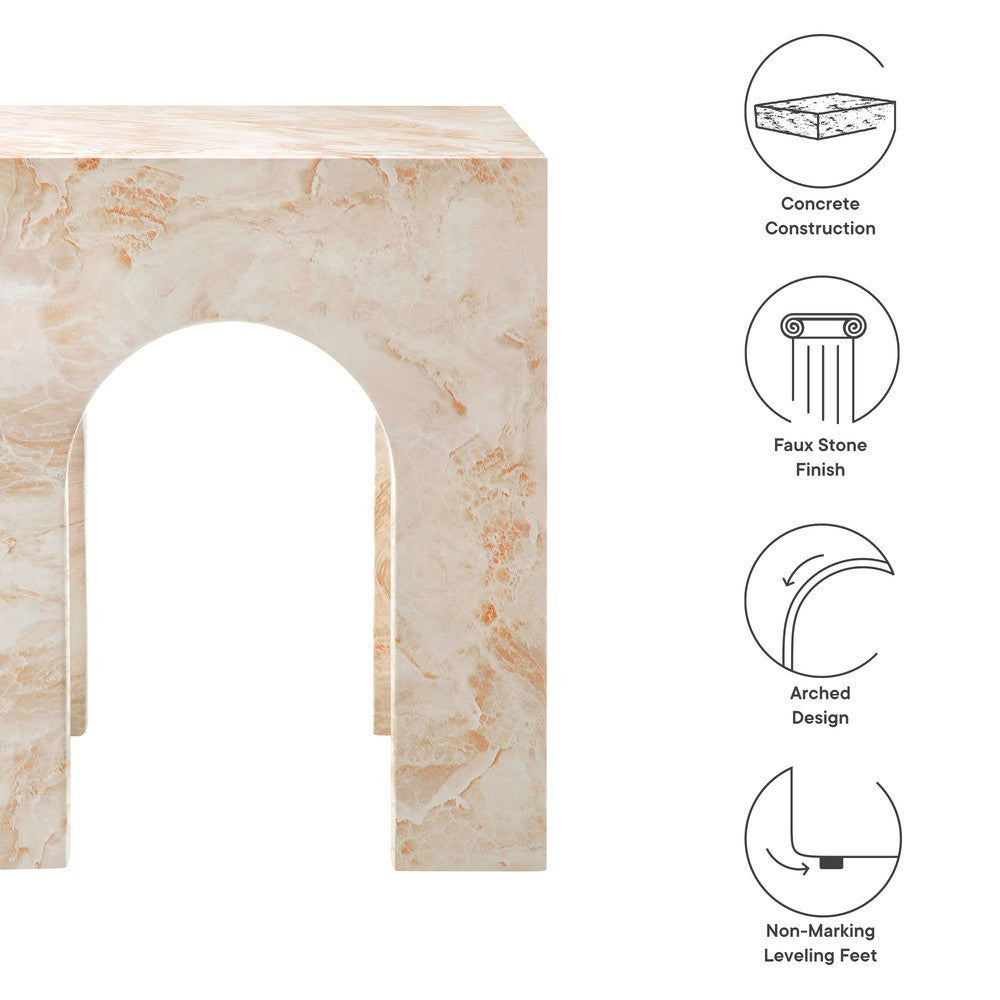EEI-7098 Valen Square Indoor - Outdoor Patio Arched Concrete Side Table by Modway
