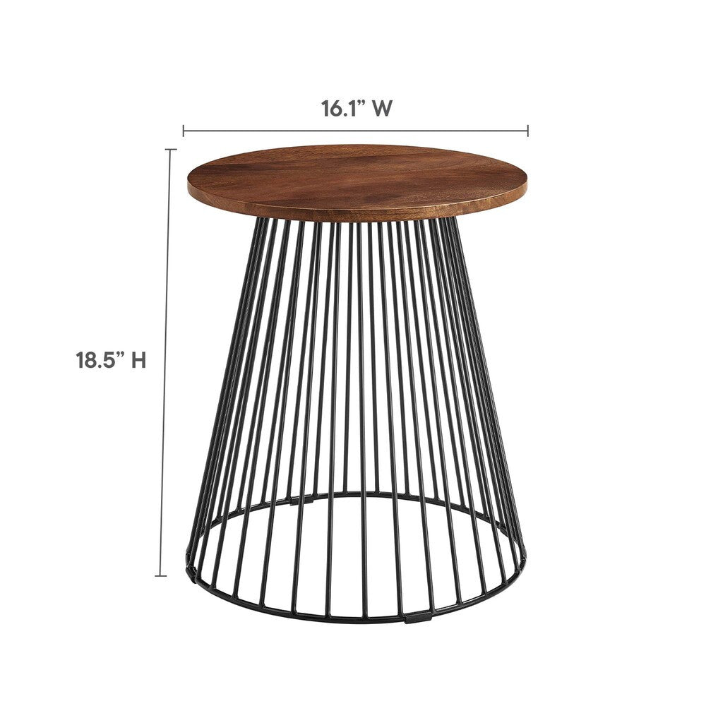 EEI-6831-WAL Valeo Round Wood and Metal Side Table by Modway