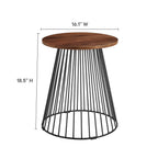 EEI-6831-WAL Valeo Round Wood and Metal Side Table by Modway