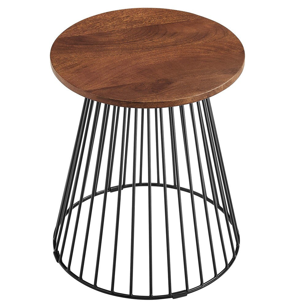 EEI-6831-WAL Valeo Round Wood and Metal Side Table by Modway
