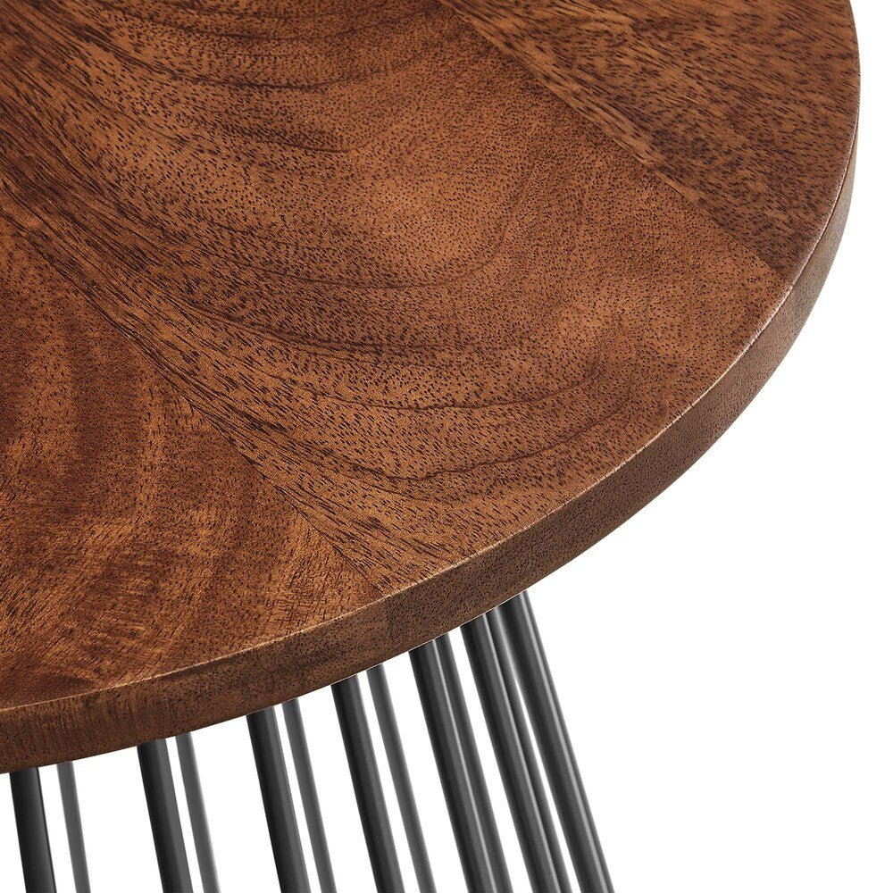 EEI-6831-WAL Valeo Round Wood and Metal Side Table by Modway